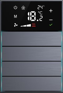 Dora serie KNX Room controller, Line design thermostatic 4-8 gangbutton  metal Alu-eloxal Key with Thermost