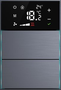 Dora serie KNX Room controller, thermostatic 2-4 gangbutton  metal Alu-eloxal Key with Thermost )Anthracite Gray