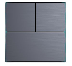 Dora serie 3-6 gangbutton KNX, metal Alu-eloxal, modular buttons,  temperature sensor, thermostat parametered, 2 analog input Anthracite Gray