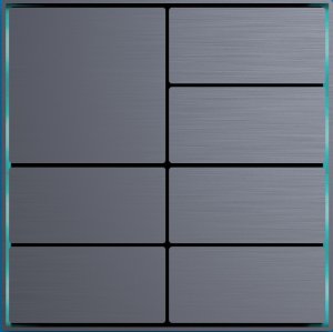 Dora serisi KNX buton, Antrasit Gri 4'lü / 7 buton, metal eloksallı alüminyum, dahili sıcaklık okuyucu, 2 harici giriş. 86x86x8mm