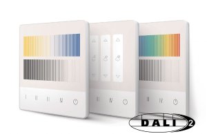 DALI-2 Touchpanel DIM, DIM-buttons, fan, blind, 2 Groups, Tunable White, 4 Scenes